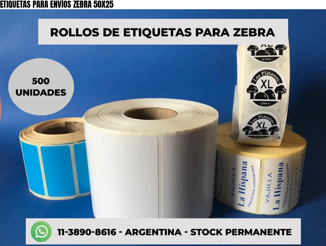 ETIQUETAS PARA ENVÍOS ZEBRA 50X25