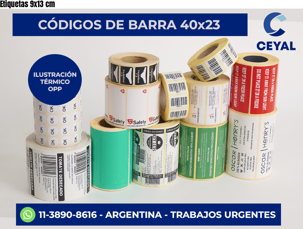 Etiquetas 9×13 cm