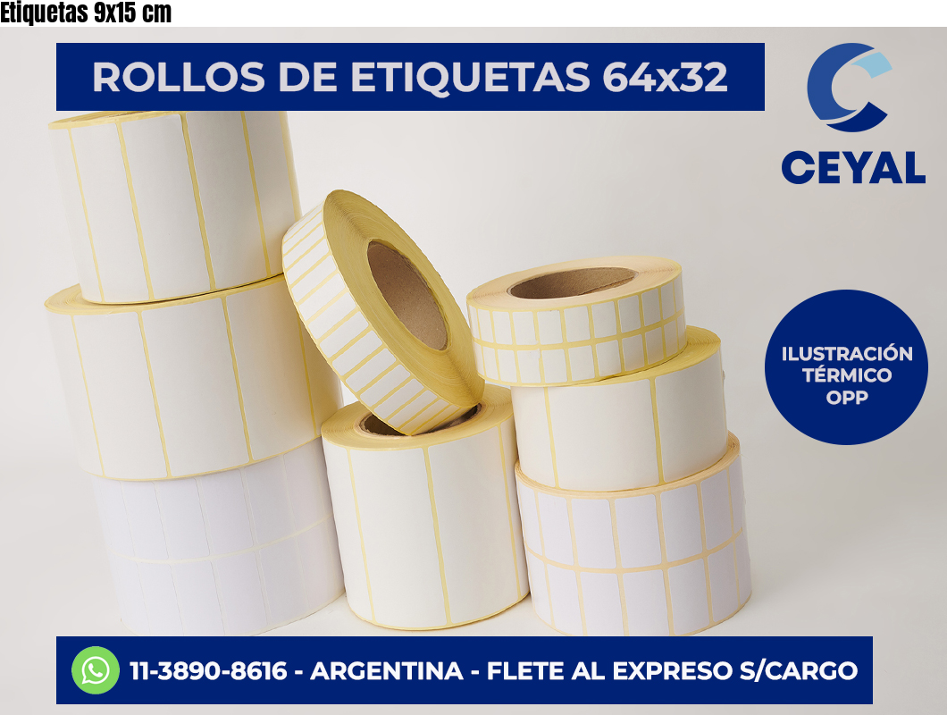 Etiquetas 9×15 cm
