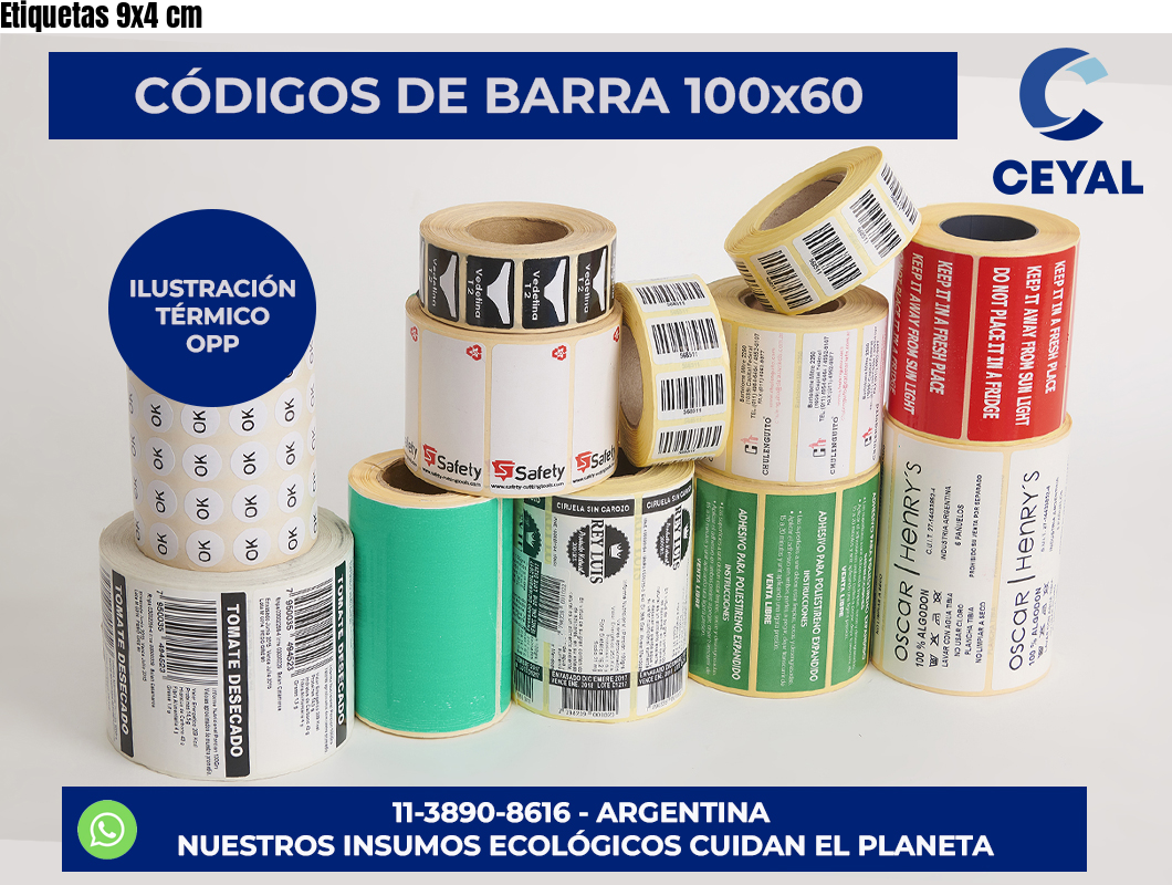 Etiquetas 9×4 cm
