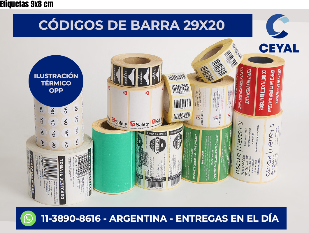 Etiquetas 9×8 cm