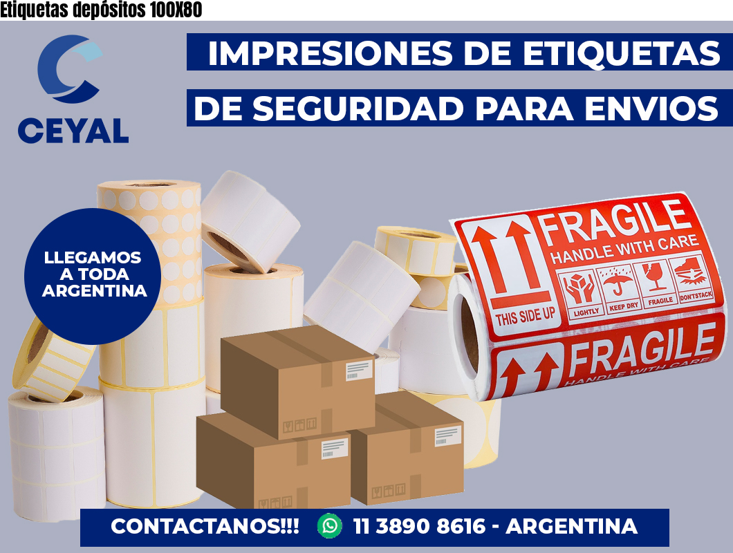 Etiquetas depósitos 100X80