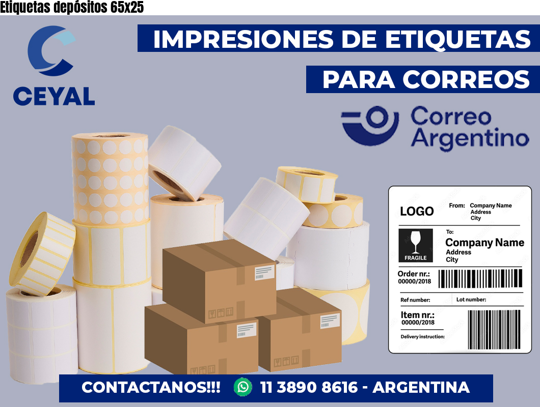 Etiquetas depósitos 65×25