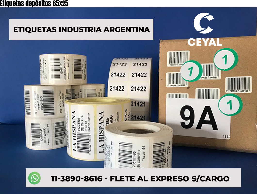 Etiquetas depósitos 65x25