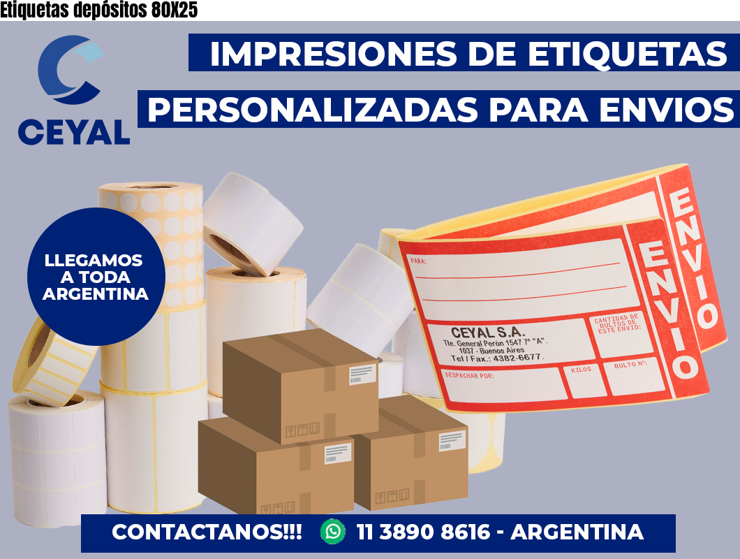 Etiquetas depósitos 80X25