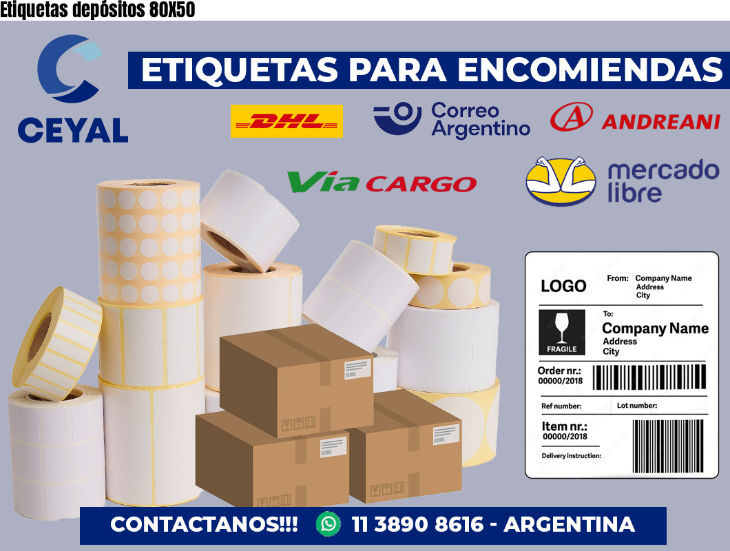 Etiquetas depósitos 80X50