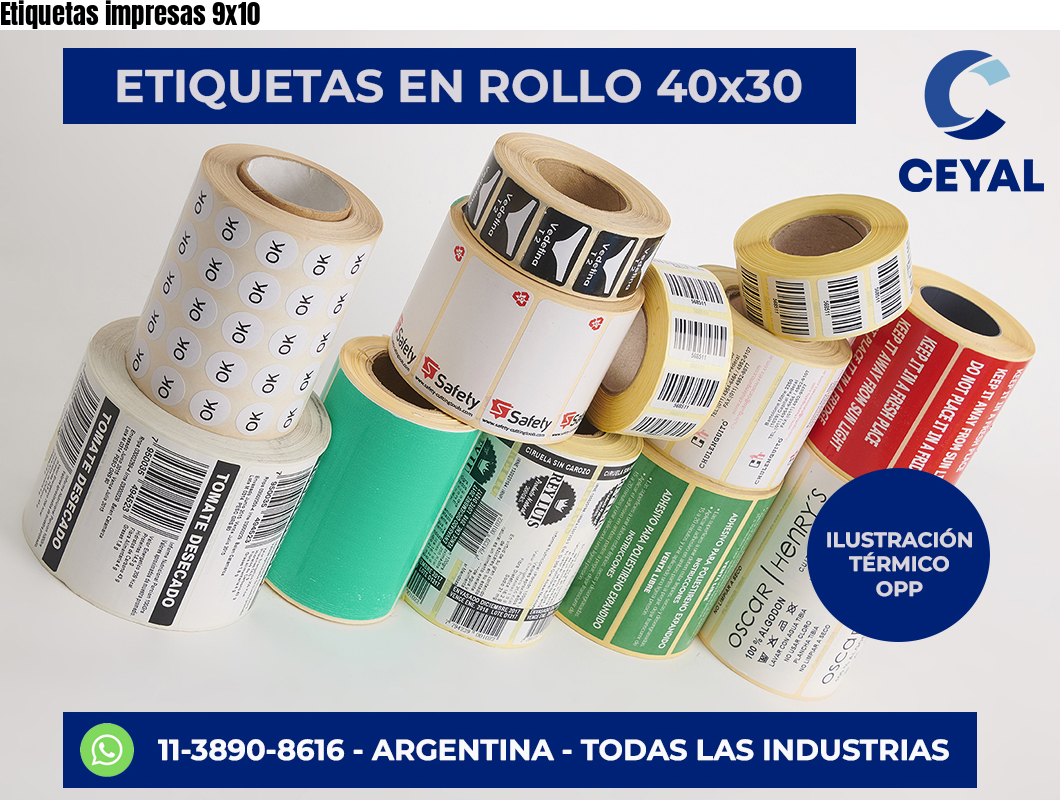 Etiquetas impresas 9×10