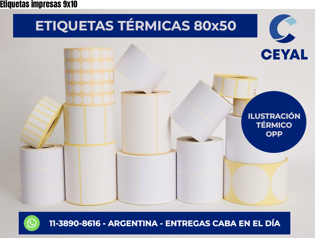 Etiquetas impresas 9×10
