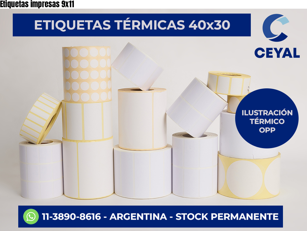 Etiquetas impresas 9×11