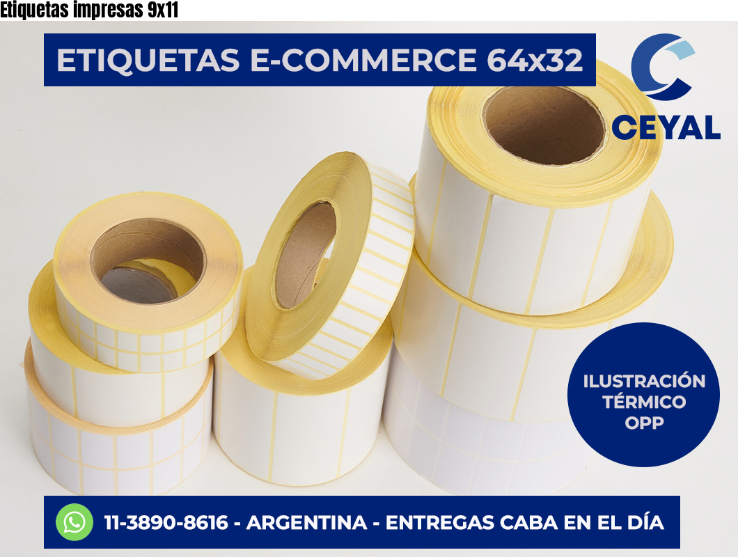 Etiquetas impresas 9×11