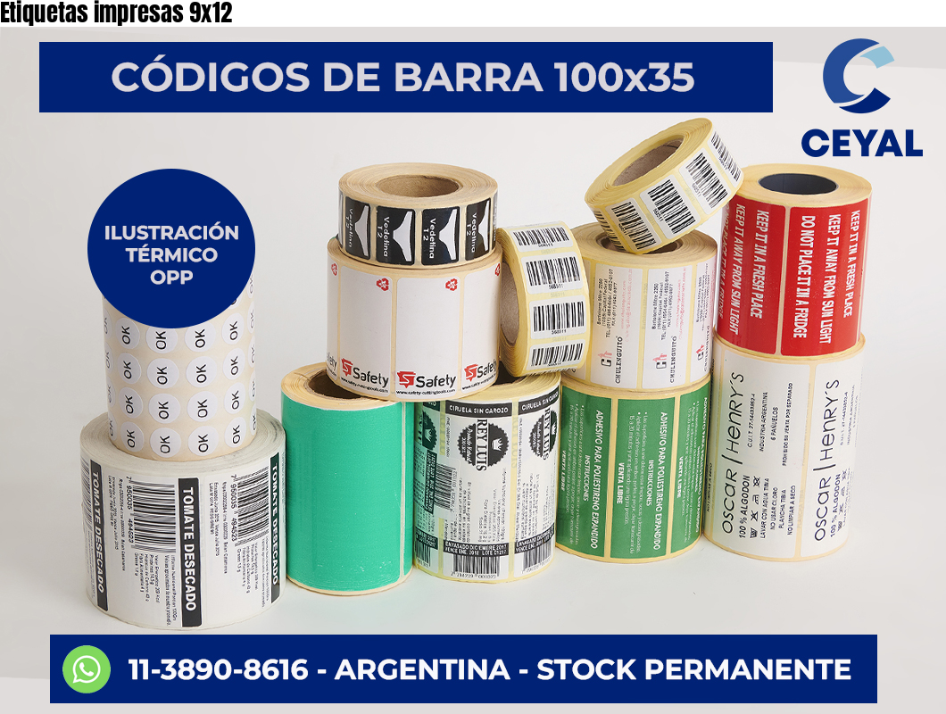 Etiquetas impresas 9×12