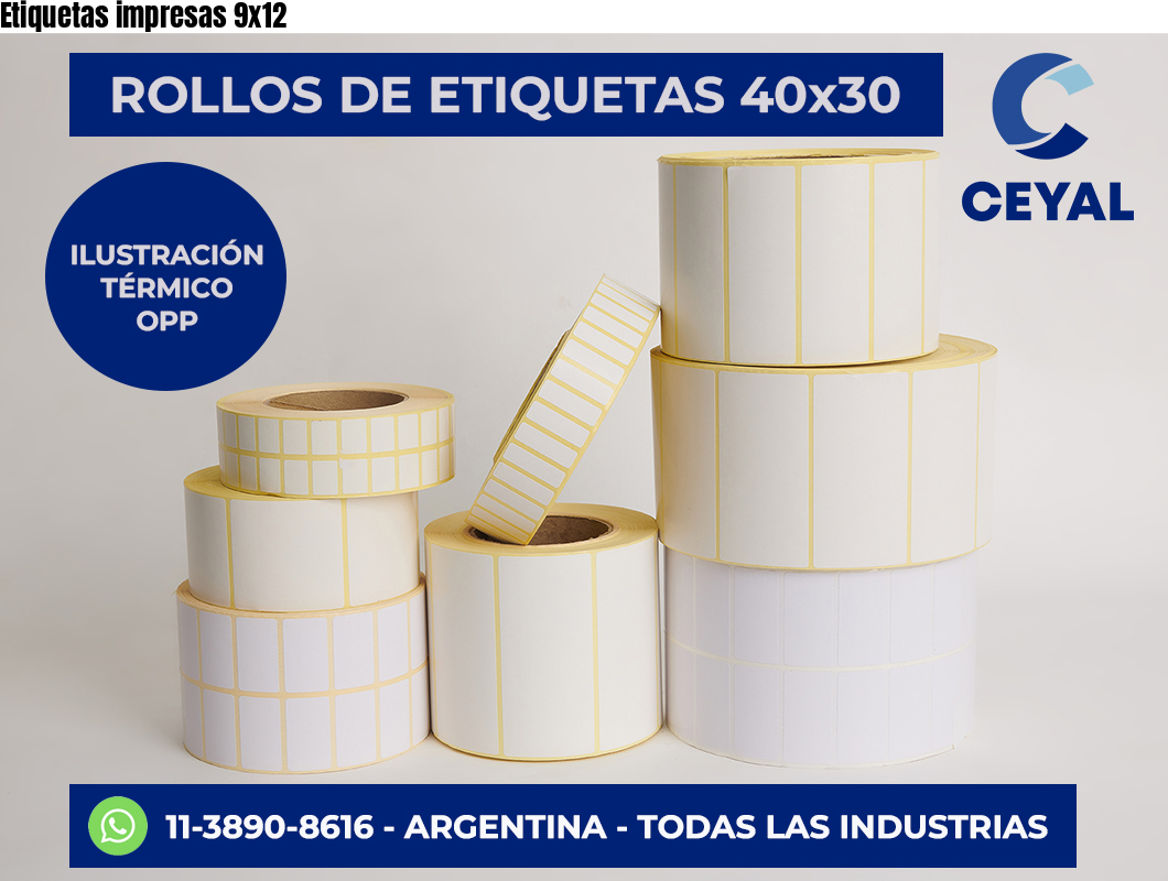 Etiquetas impresas 9×12