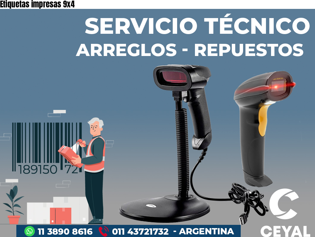 Etiquetas impresas 9x4