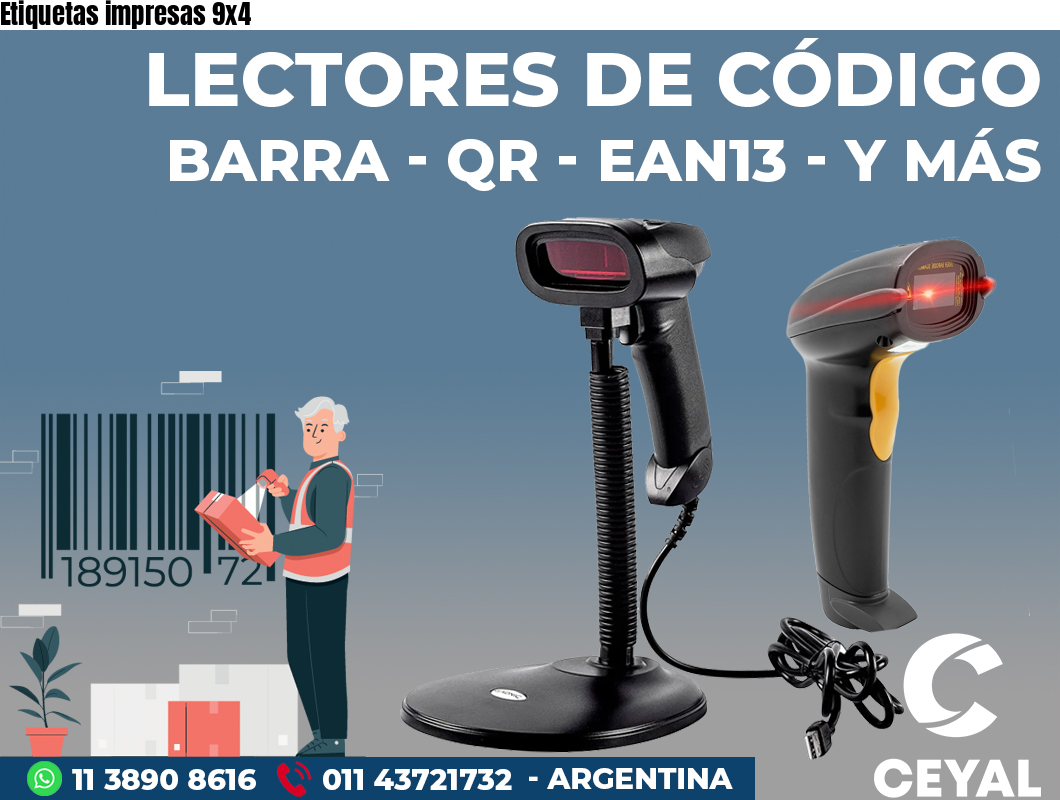 Etiquetas impresas 9x4