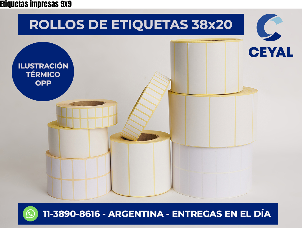 Etiquetas impresas 9×9