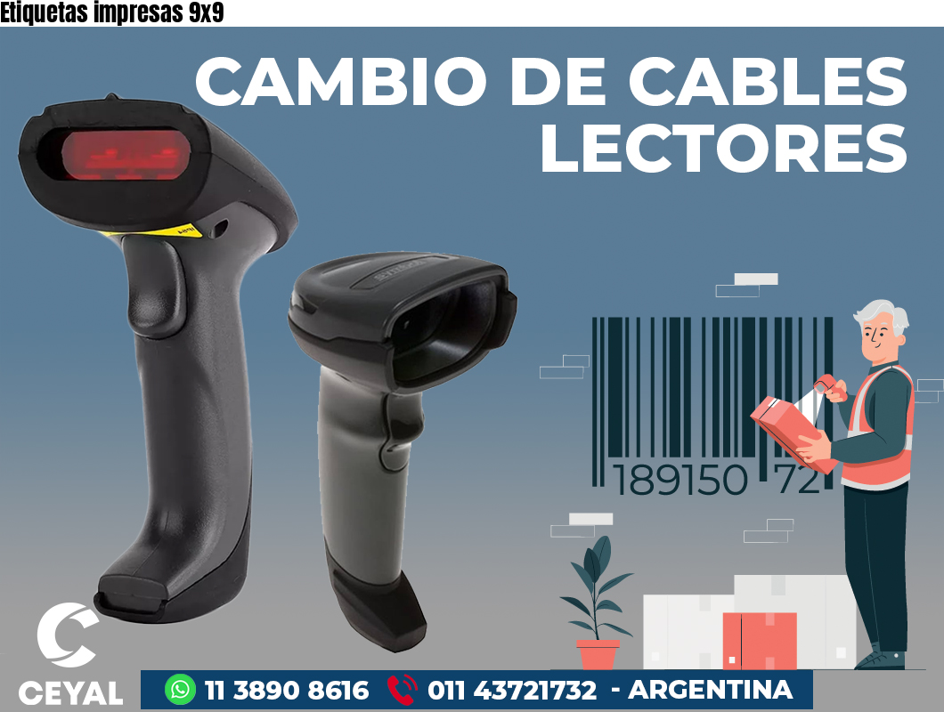 Etiquetas impresas 9x9