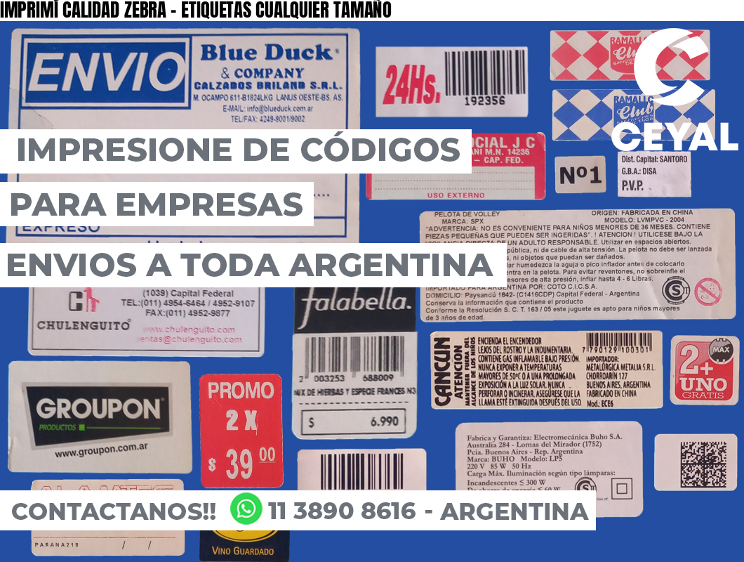 IMPRIMÍ CALIDAD ZEBRA – ETIQUETAS CUALQUIER TAMAÑO