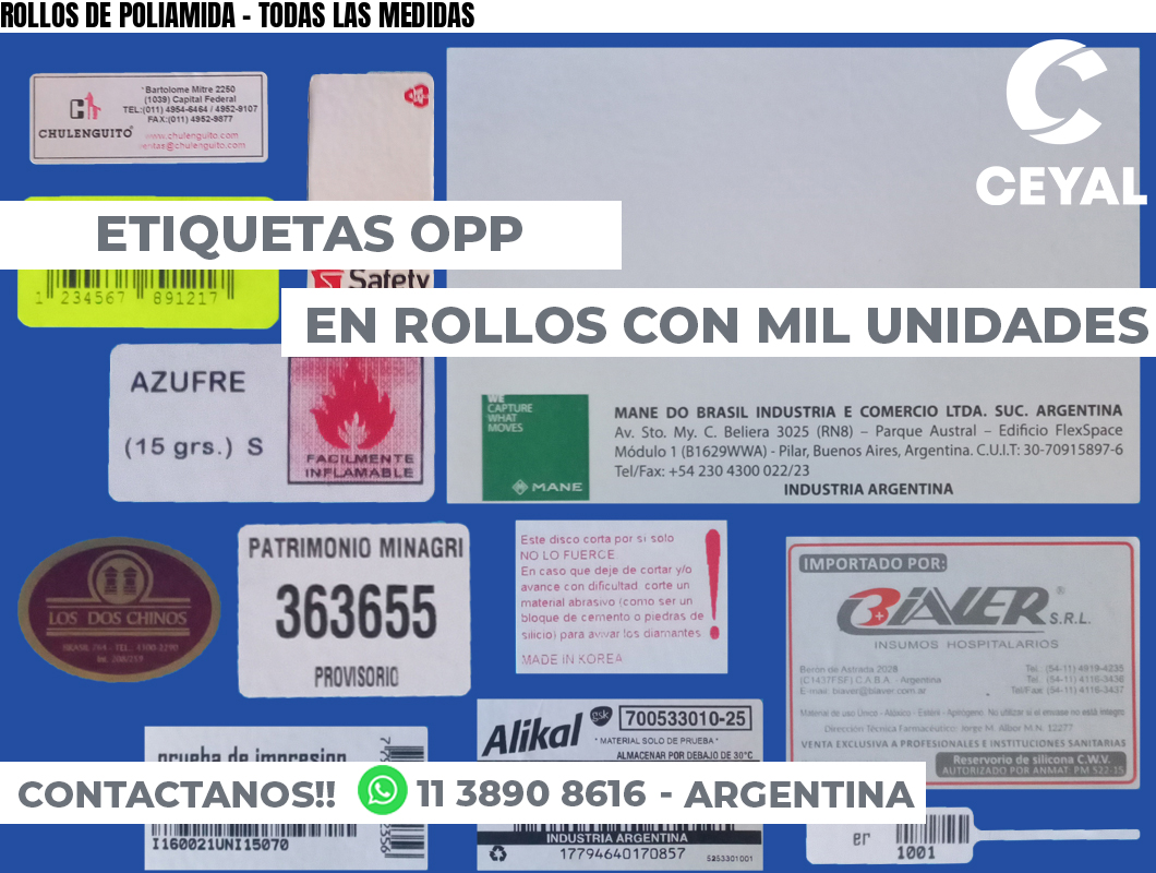 ROLLOS DE POLIAMIDA - TODAS LAS MEDIDAS
