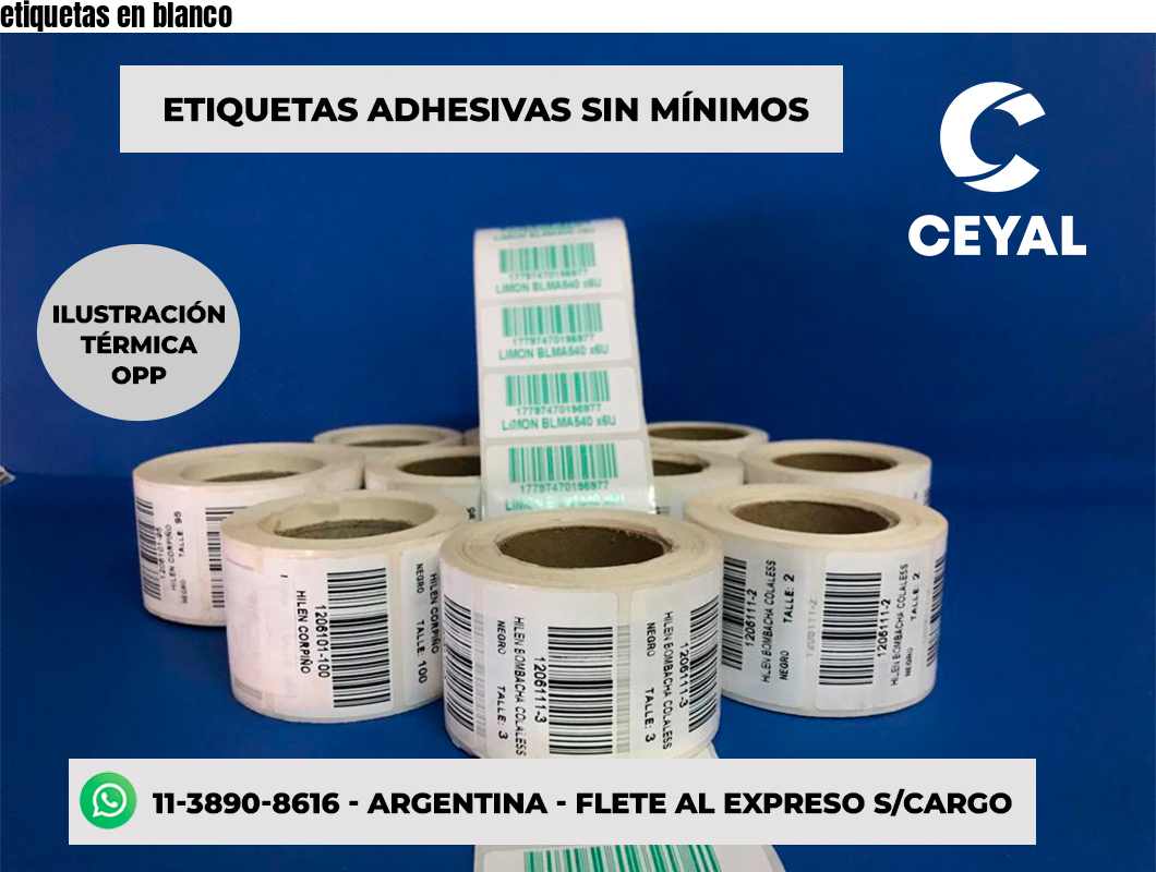 etiquetas en blanco