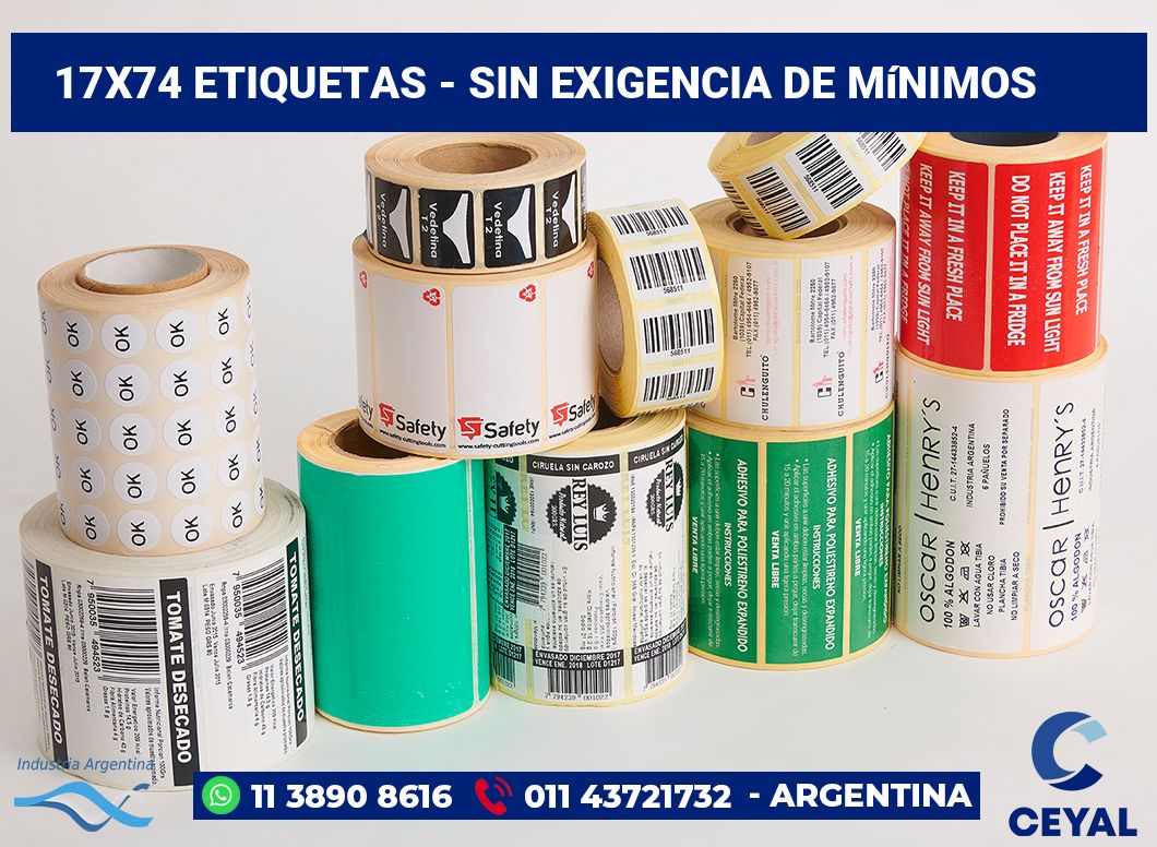 17×74 Etiquetas