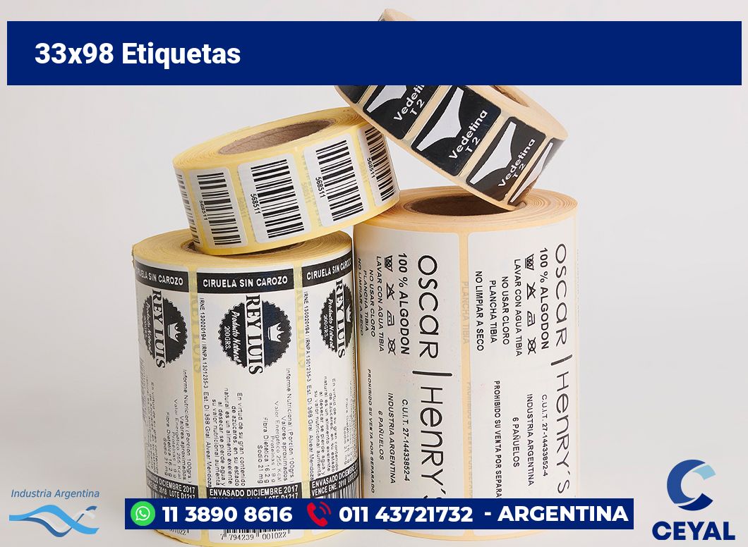33×98 Etiquetas