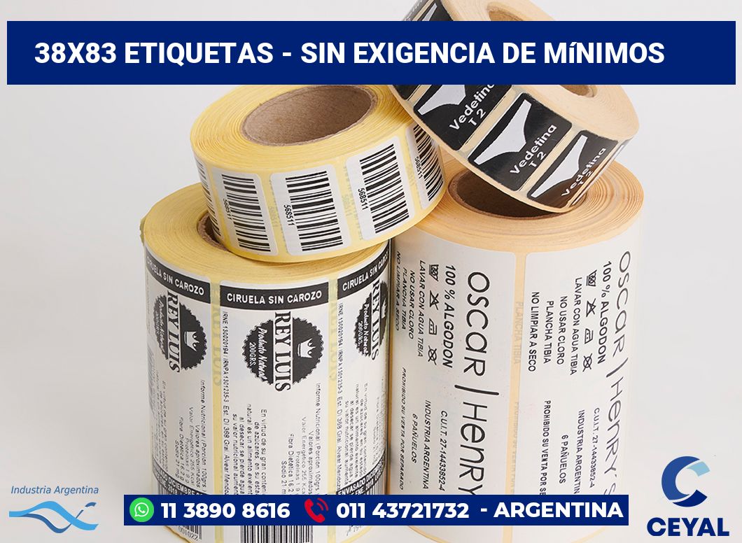 38×83 Etiquetas