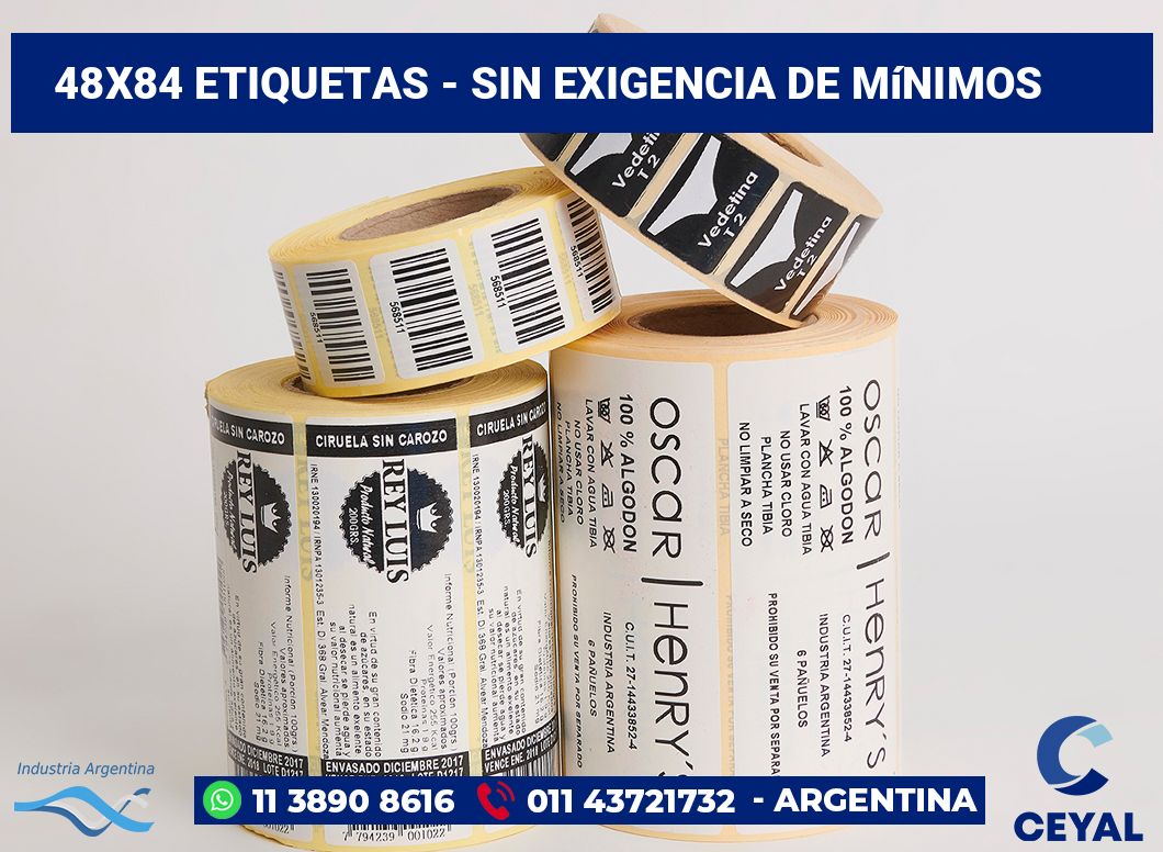 48×84 Etiquetas
