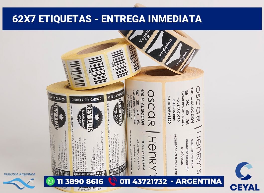 62x7 Etiquetas