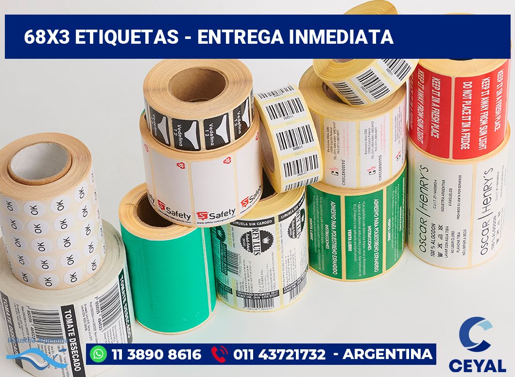 68x3 Etiquetas