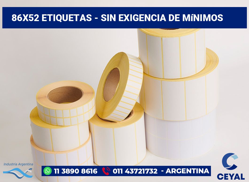 86x52 Etiquetas