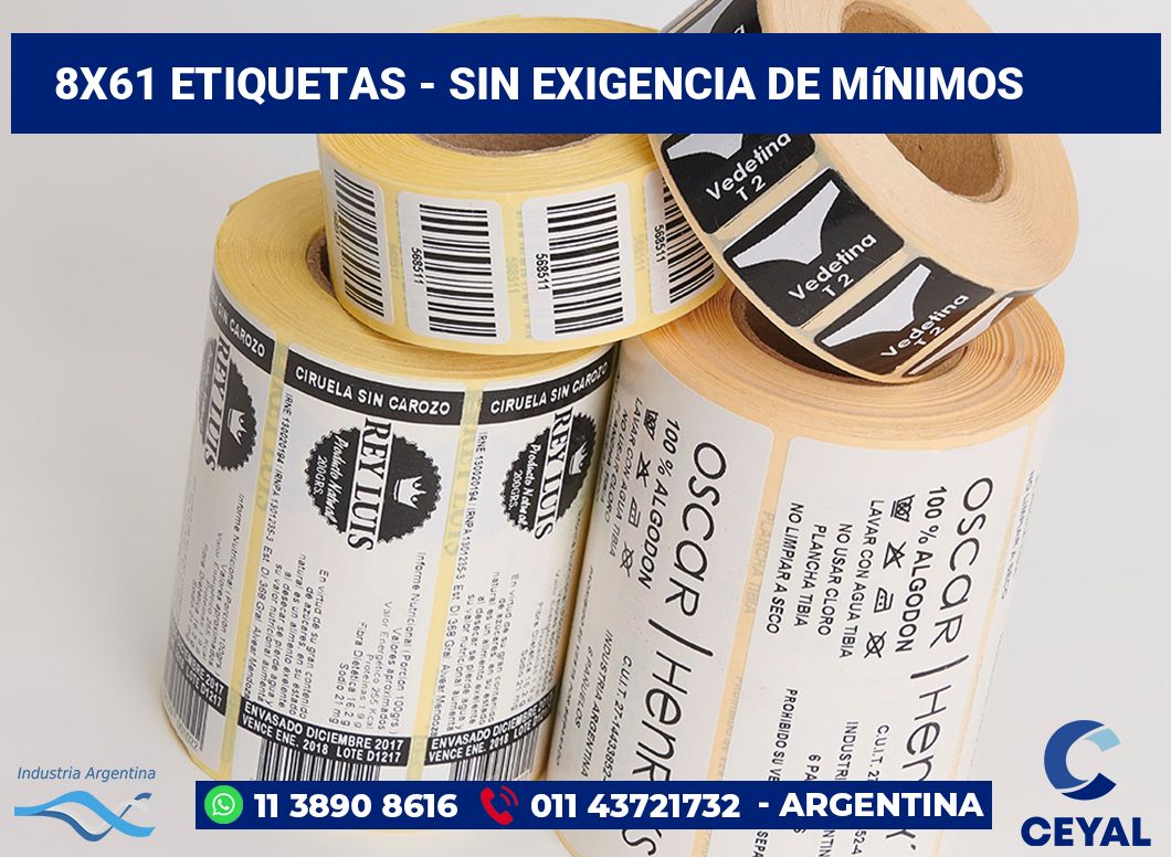 8×61 Etiquetas