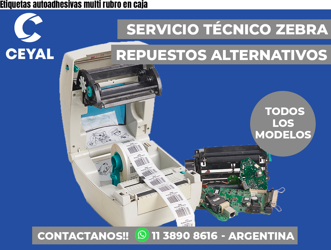 Etiquetas autoadhesivas multi rubro en caja