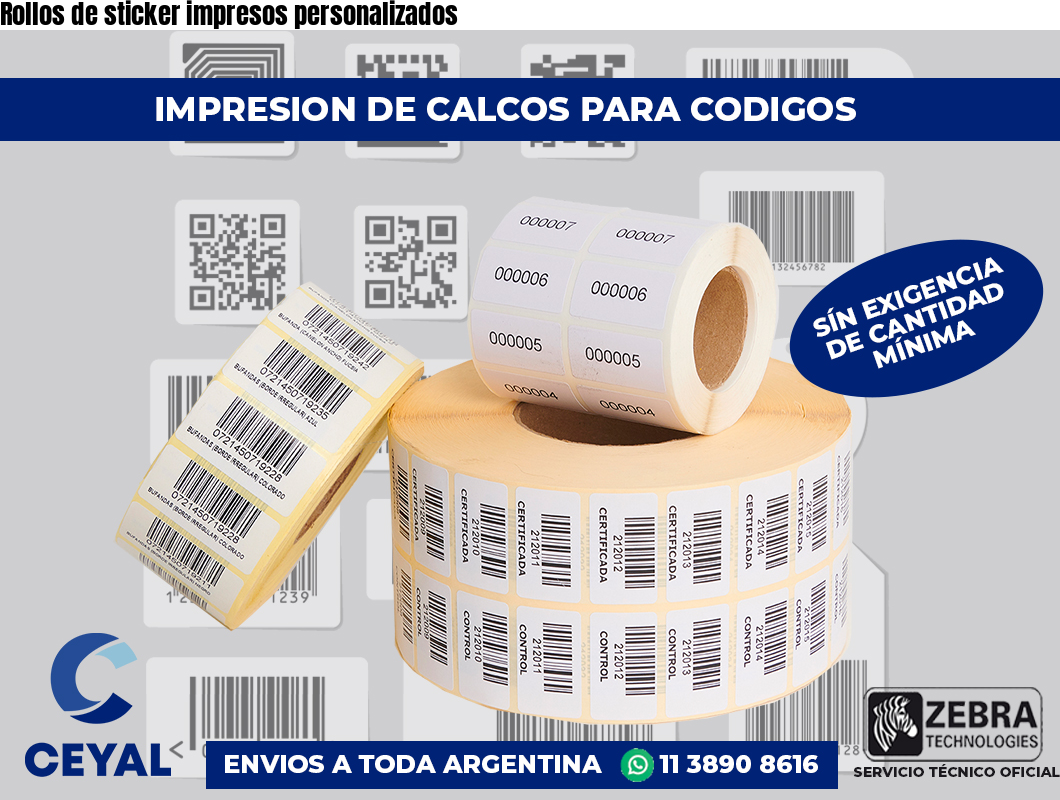 Rollos de sticker impresos personalizados