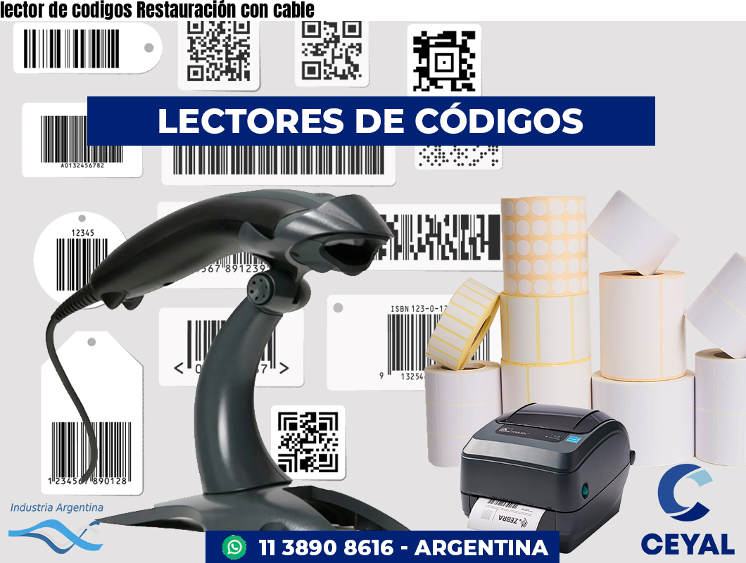 lector de codigos Restauración con cable