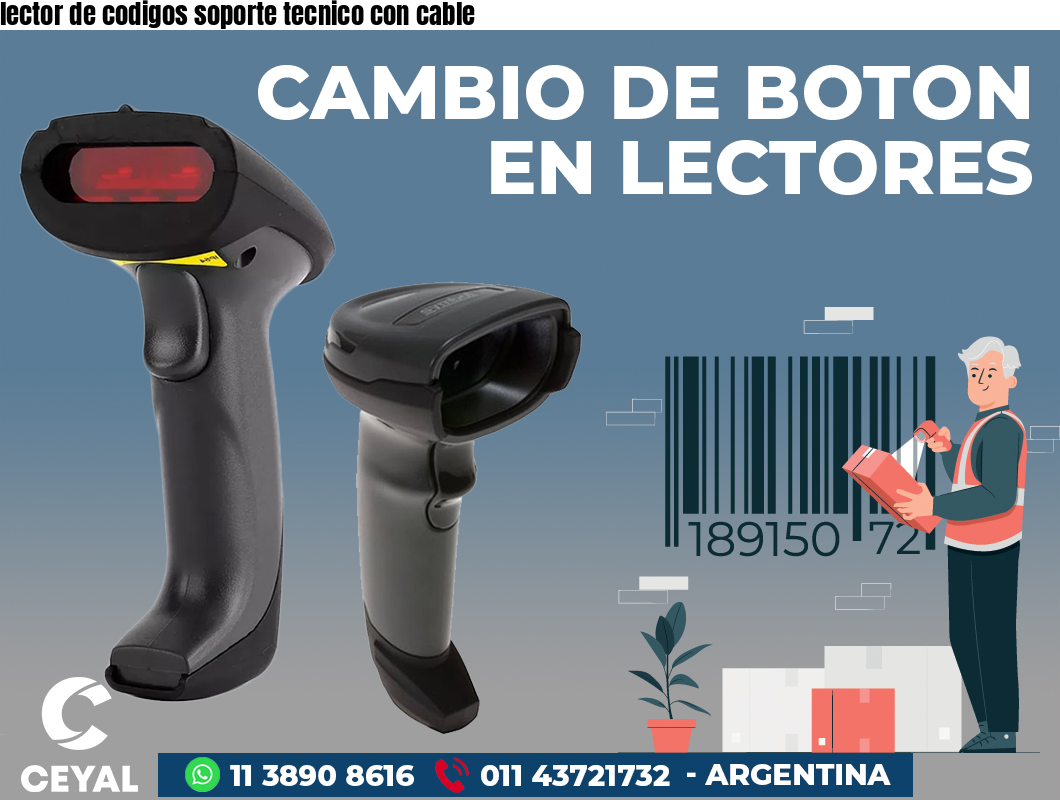 lector de codigos soporte tecnico con cable