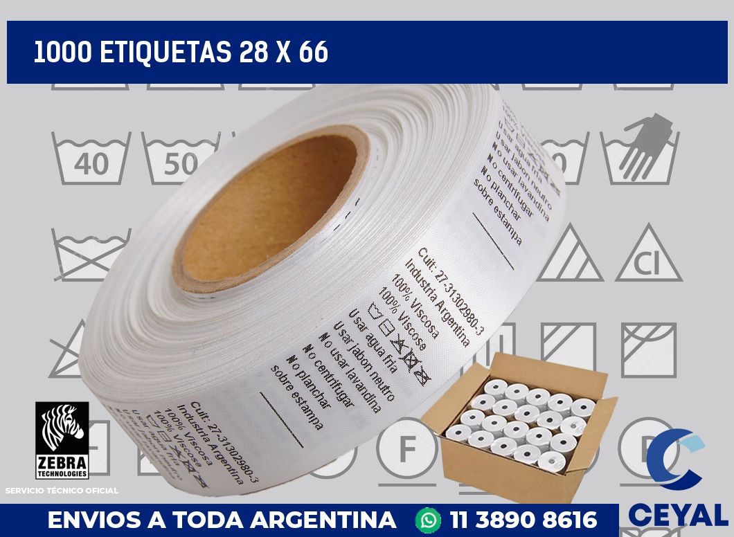 1000 etiquetas 28 x 66