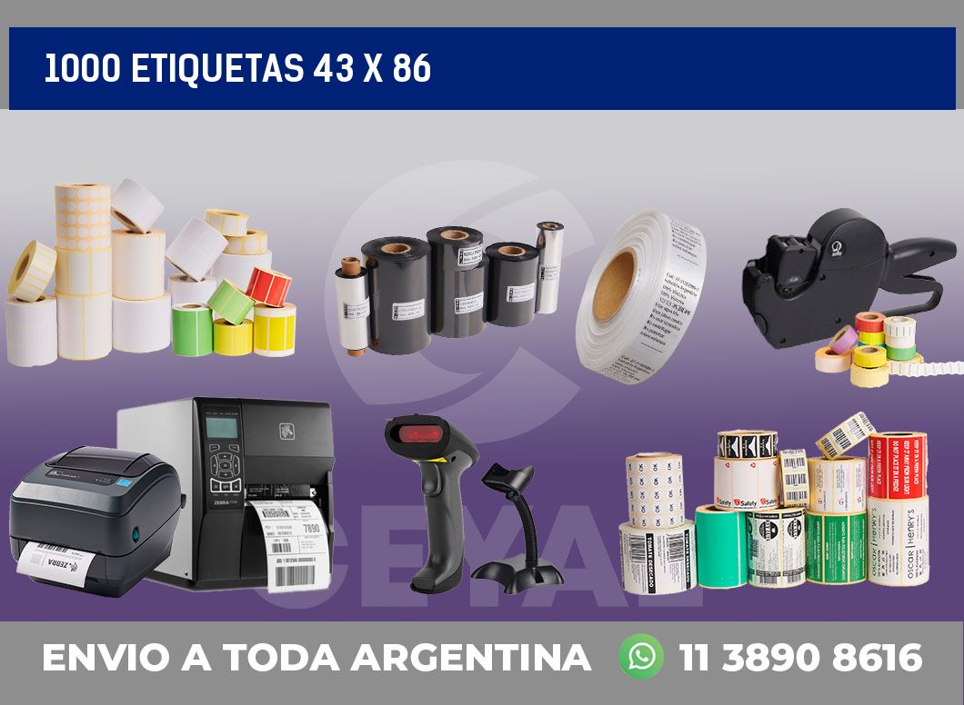 1000 etiquetas 43 x 86