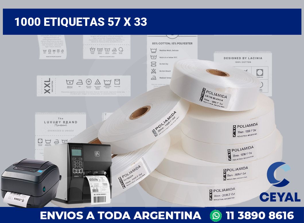 1000 etiquetas 57 x 33