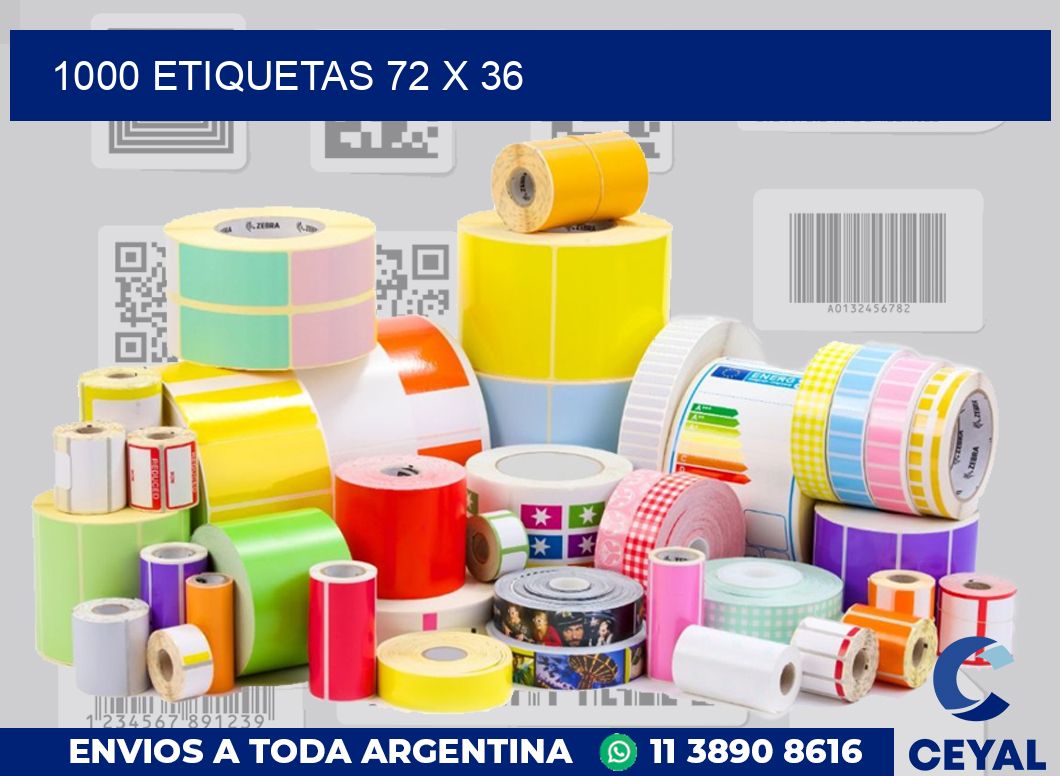 1000 etiquetas 72 x 36
