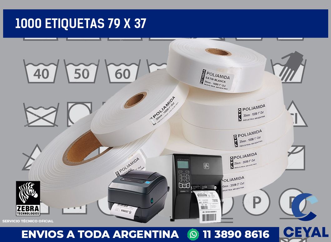 1000 etiquetas 79 x 37