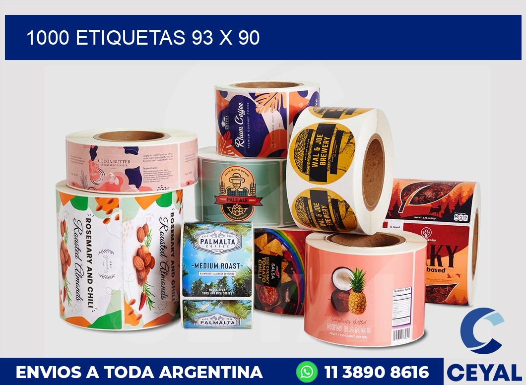 1000 etiquetas 93 x 90