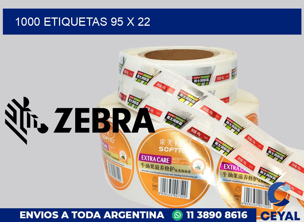 1000 etiquetas 95 x 22