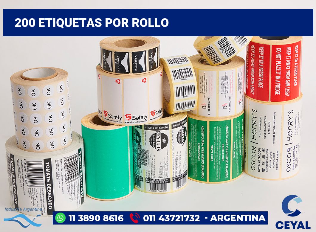 200 Etiquetas por rollo