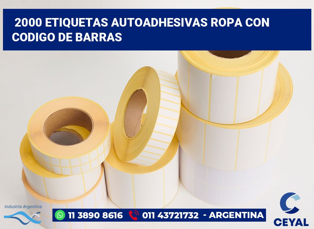 2000 Etiquetas autoadhesivas ropa con codigo de barras