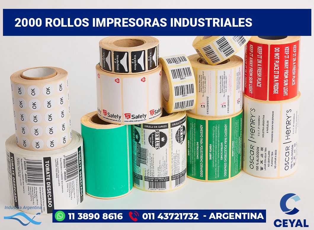 2000 Rollos impresoras industriales