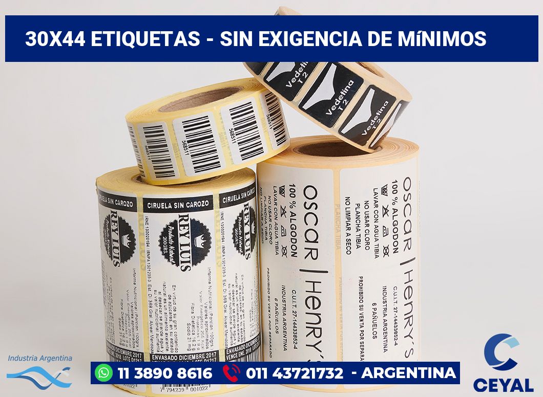 30×44 Etiquetas
