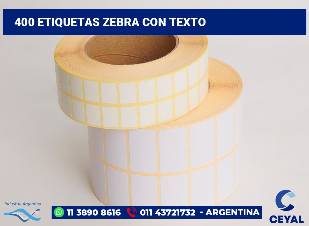 400 Etiquetas zebra con texto