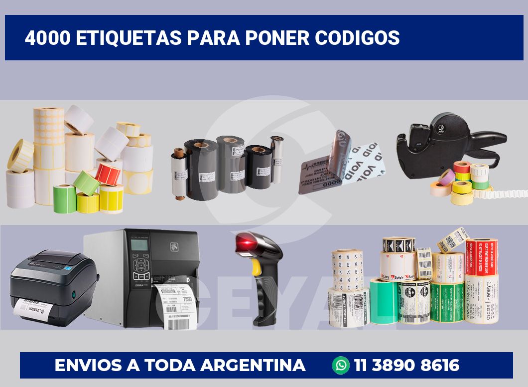 4000 Etiquetas para poner codigos