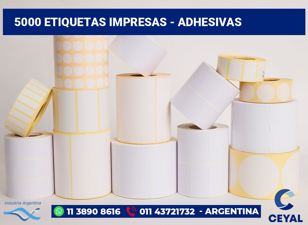 5000 Etiquetas impresas - adhesivas