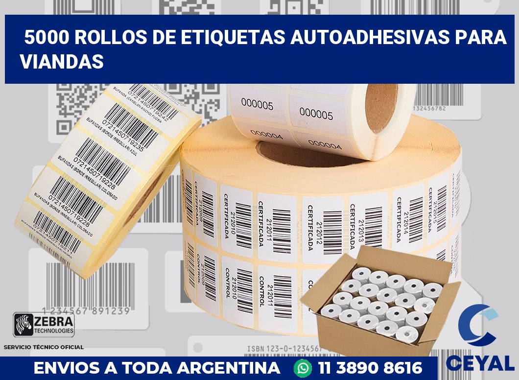 5000 Rollos de etiquetas autoadhesivas para viandas